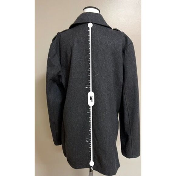 Express charcoal colored double-breasted wool blend coat. Size L(M)/XL(W) - Picture 6 of 9